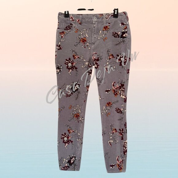 Anthropologie Pilcro Letterpress Boho Floral Micro Corduroy Super Stretch Jeans - Picture 4 of 7